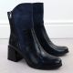 13. Women's Blue Patent Block-Heel Ankle Boots M.Daszyński SA269-1