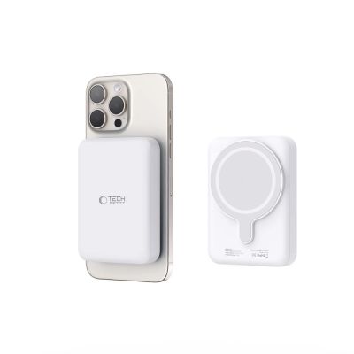 4. Tech-Protect LifeMag PB11 Powerbank with MagSafe 10000mAh 15W USB-C port - white + USB-C cable