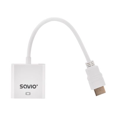 6. SAVIO ADAPTER HDMI (M) - VGA (F) WHITE CL-201