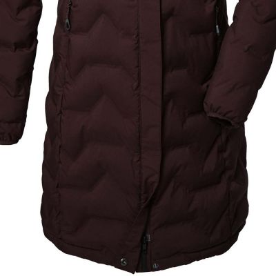 4. Killtec KOW 9 women's quilted jacket with hood, waterproof long winter parka, burgundy (41806/447)