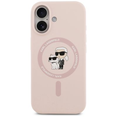 3. Karl Lagerfeld Silicone Karl&Choupette Ring MagSafe Case for iPhone 17 - Pink