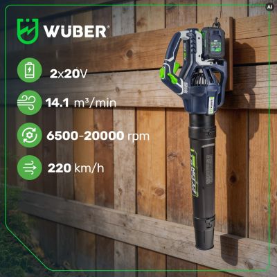 14. 40 V Cordless Leaf Blower, 220 km/h, W04402 WUBER