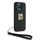 3. DKNY Wrist Strap Stock Logo case for iPhone 15 Pro Max - black