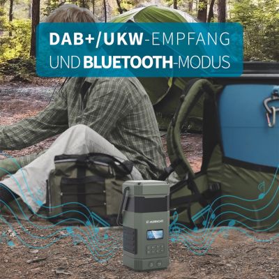 5. Albrecht DR 114 DAB Battery-powered camping lantern USB port