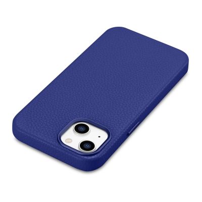 12. iCarer Litchi Premium Leather Case iPhone 14 Magnetic Leather Case with MagSafe Dark Blue (WMI14220709-DB)
