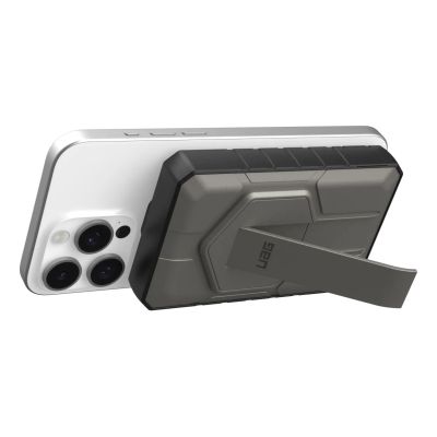 12. UAG Rugged 10K Power Bank – 10000 mAh with Stand, 10 W Wireless Charging, MagSafe Compatible, Cable Included (black/titanium)