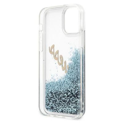 7. Guess GUHCP12SGLVSBL iPhone 12 mini 5.4" blue/blue hardcase Glitter Vintage Script