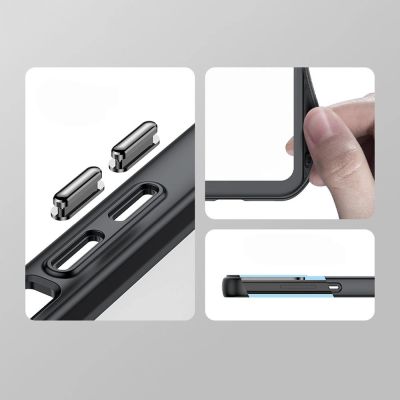 7. iPhone 15 Pro Max Outer Space Reinforced Case with Flexible Frame - Black