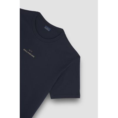 2. Paul&Shark Men's Cotton T-shirt Navy Blue and Gold 99311008-50E - Classic Cut, Logo