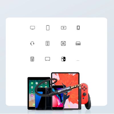 13. Joyroom stereo audio cable AUX 3.5 mm mini jack 1.2m black (SY-A08)