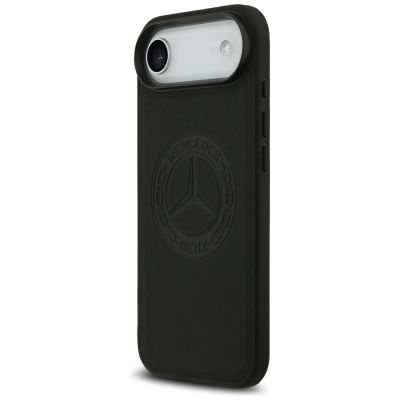 2. Mercedes Leather Vintage Logo MagSafe Case for iPhone Air - Black