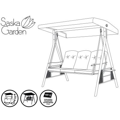 12. GARDEN AND BALCONY PATIO SWING 3 SEATS BROWN
