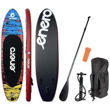 SET - SUP BOARD 135KG INFLATABLE ENERO 300x76x15CM BLACK