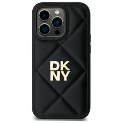 3. DKNY Quilted Stack Logo iPhone 14 Pro Case - Black
