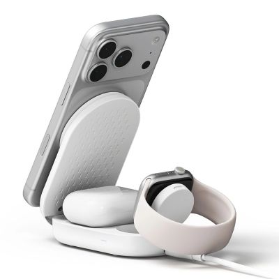 3. Ringke QI2.2 25W 3in1 Magnetic MagSafe Inductive Charger - White