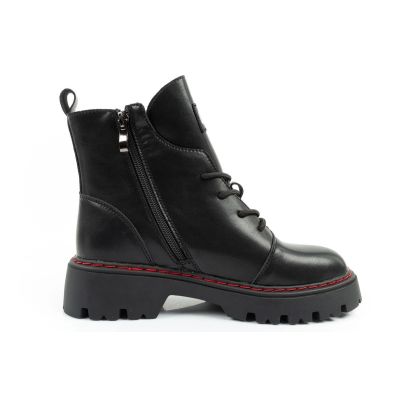 4. Lee Cooper boots, women's boots, leather boots, black, red, warm