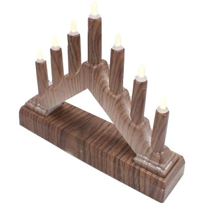 2. ADVENT CANDLE HOLDER 15.5x3.2x13.5CM 7 LED BATTERY-POWERED MAPLE