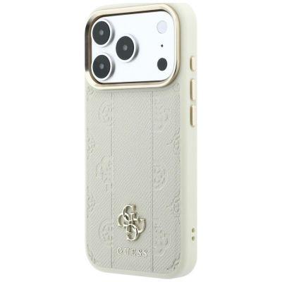 2. Guess Stripe Peony 4G Logo MagSafe Case for iPhone 18 Pro Max / 17 Pro Max - Beige