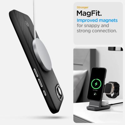 13. Spigen Enzo Aramid MagSafe Case for iPhone 16e / 17e - Black
