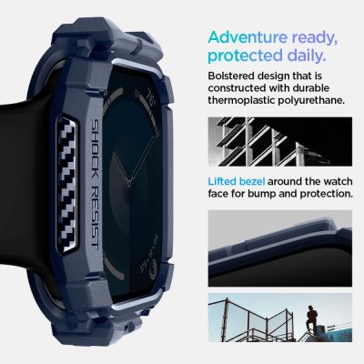 9. Spigen Rugged Armor Case for Apple Watch 10 46mm - Navy Blue