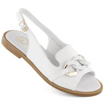 Filippo W PAW541 sandals with a chain, white