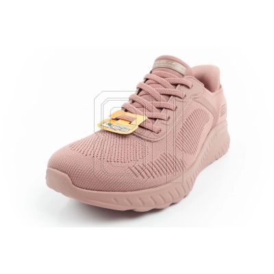 3. Skechers Bobs Squad-Chaos women's comfortable SLIP-INS sports shoes pink