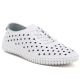 Women's leather openwork shoes white Cambell by Potocki DO87320