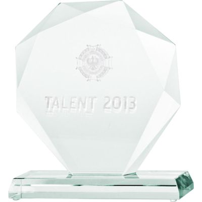 6. 3D engraved glass trophy with case