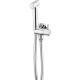 Point-of-use bidet set with angled connection - handset holder