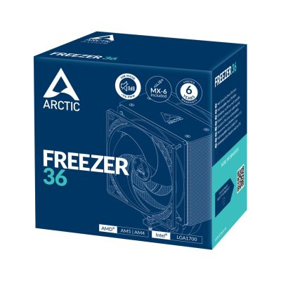 6. CPU Cooler Arctic Freezer 36 (ACFRE00121A) 12cm Black, Silver 1 pc.