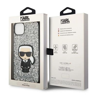 8. Karl Lagerfeld KLHCP14MGFKPG iPhone 14 Plus 6.7 "hardcase silver / silver Glitter Flakes Ikonik