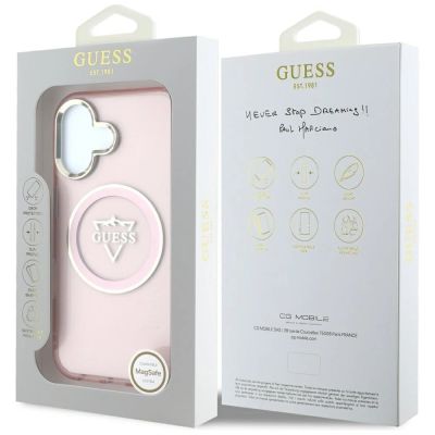 8. Guess IML Metal Mountain Logo MagSafe iPhone 16 Case - Pink