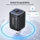 25. UNITEK 2X GAN WALL CHARGER USB-C & USB-A 20W BLACK