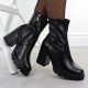 5. Black Women's Block Heel Ankle Boots Potocki 12419