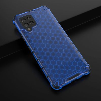 4. Honeycomb Case armor cover with TPU Bumper for Samsung Galaxy A42 5G blue