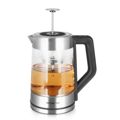 5. Emerio WK-122730 Electric Kettle 1.7 L 2200 W Black, Silver, Transparent