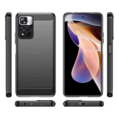 8. Carbon Case flexible case cover Xiaomi Redmi Note 11 Pro+ 5G (China) / 11 Pro 5G (China) / Mi11i HyperCharge / Poco X4 NFC black