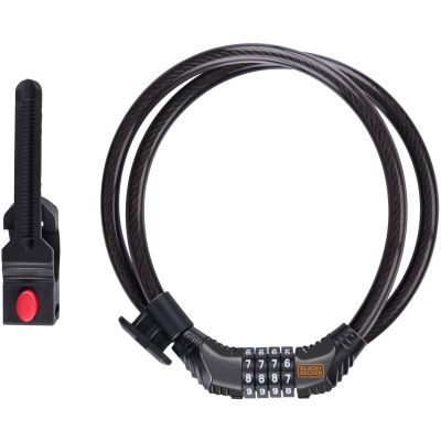 13. BICYCLE LOCK WITH CODE 10x1800MM WITH HANDLE BLACK+ DECKER