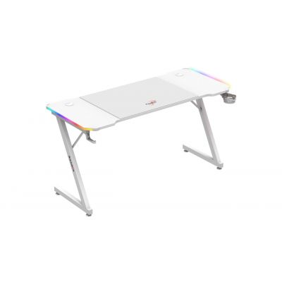 8. Huzaro Hero 3.3 White RGB Gaming Desk