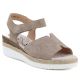 Women's leather wedge sandals beige Jezzi 26SD18-32