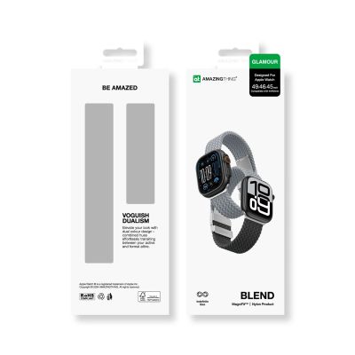 8. Set of 2 AmazingThing Blend Band for Apple Watch 45/46/49mm - Grey-Black/Grey