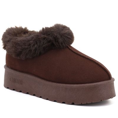 5. Women's brown Big Star fur platform snow boots UU274203