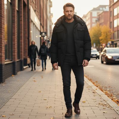 7. Geographical Norway men's jacket BAREDA DB BLACK MEN 096 BLACK (WY3882H/GN-NOIR)