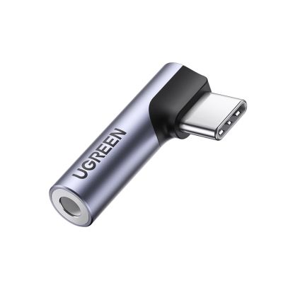 Ugreen AV154 80384 Adapter USB-C (male) angled / mini jack 3.5mm (female) - gray