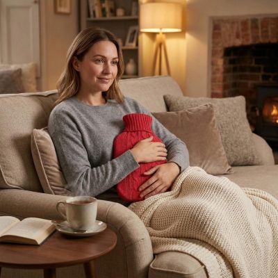 20. ALPINA RUBBER HOT WATER BOTTLE WITH COVER 1.7 L RED