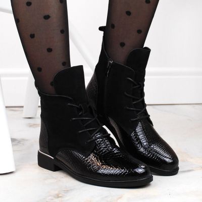 9. Filippo W PAW476 black patent leather insulated ankle boots