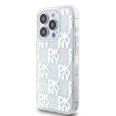2. DKNY Liquid Glitter Multilogo case for iPhone 15 Pro - white