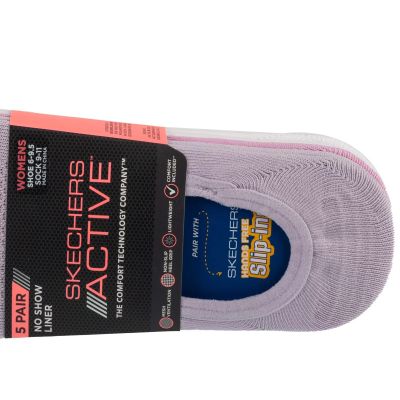 3. Skechers 5pk Microfiber Liner Socks S113836-PRLV Purple 36-40