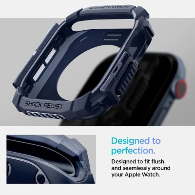 11. Spigen Rugged Armor Case for Apple Watch 10 46mm - Navy Blue