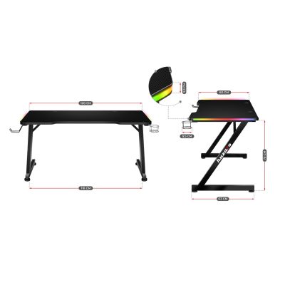 14. Huzaro Hero 2.5 RGB Gaming Desk